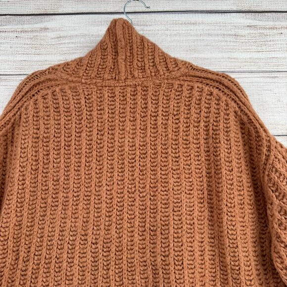 Free People Crop Oversized Boxy Turtleneck Sweater Womens Small Brown Clay - Picture 4 of 12